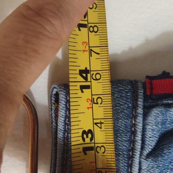 Ambercrombie & Fitch Blue Jeans with Red Stripe Simon High-rise And Ankle 29 8 - Picture 10 of 11